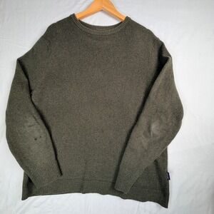 Patagonia Mens Large Olive Green Crewneck Knit Sweater. Outdoor